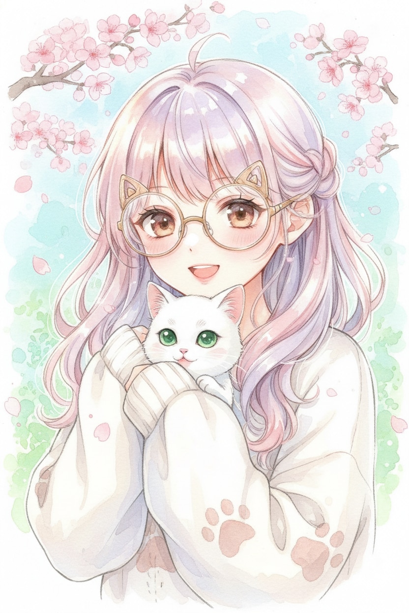 猫耳メガネ。 | の人気AIイラスト・グラビア