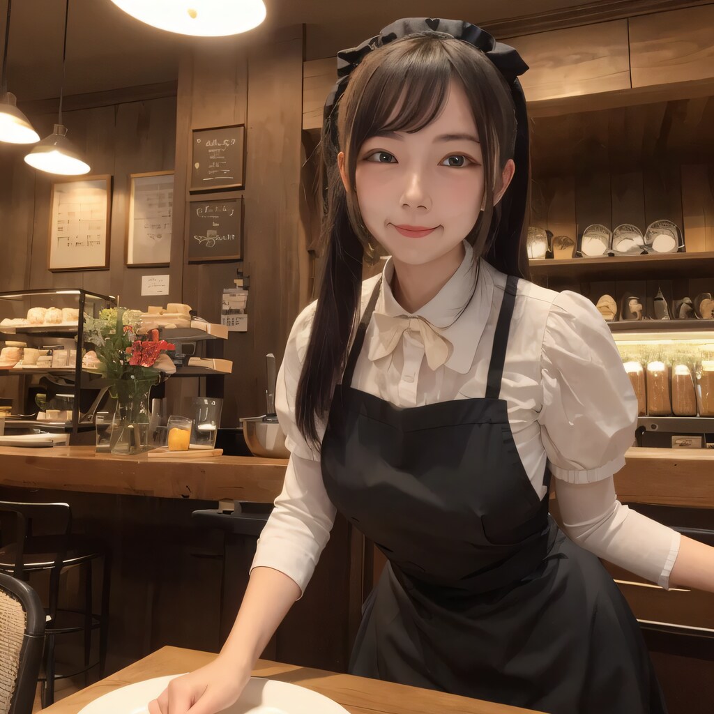 黒髪ロングでカフェの美女５１