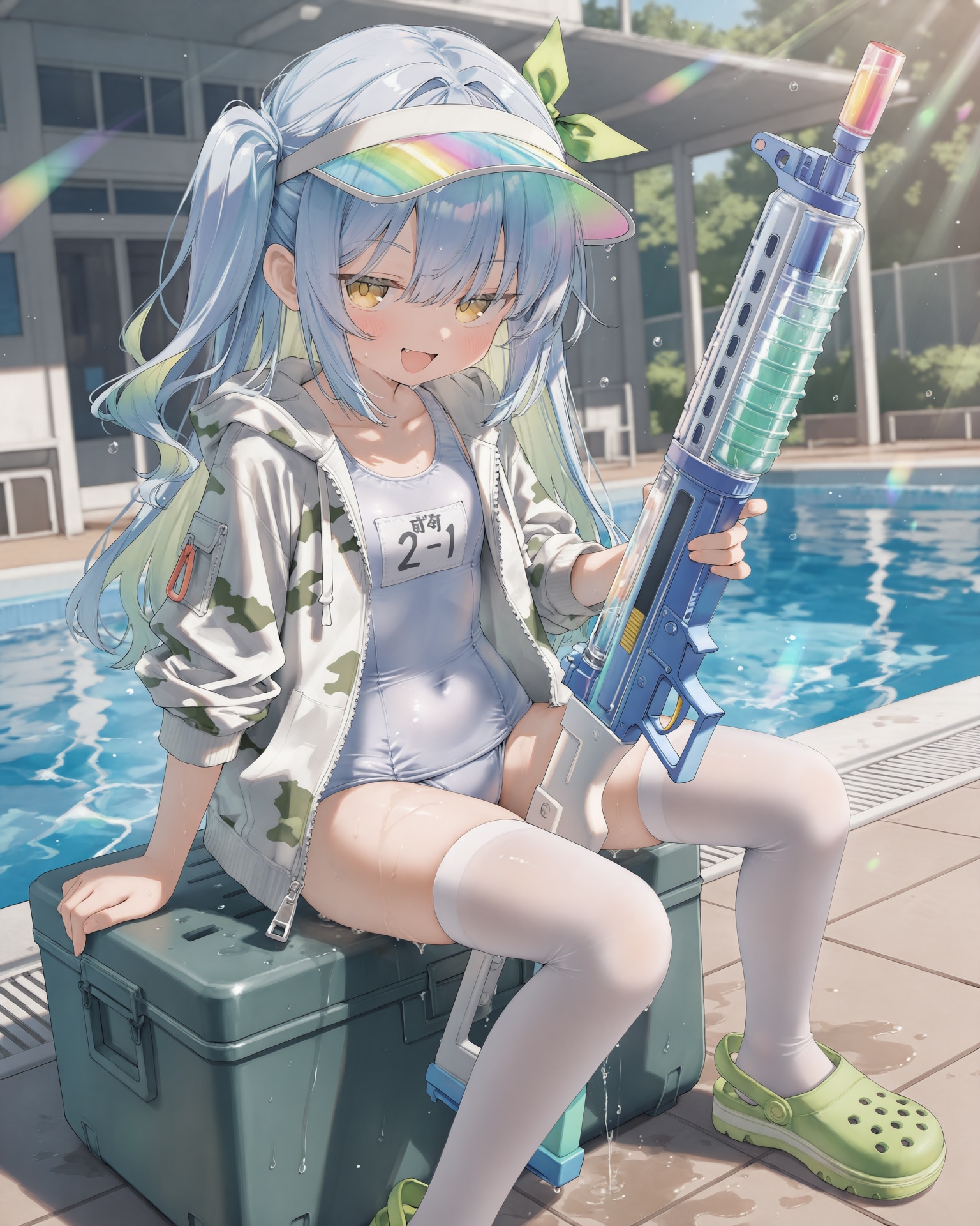 着衣白スクニーソ