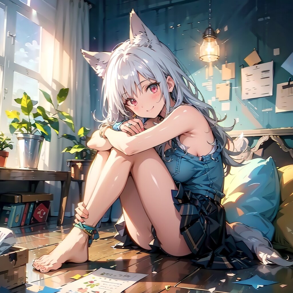 体育座りの奥様
