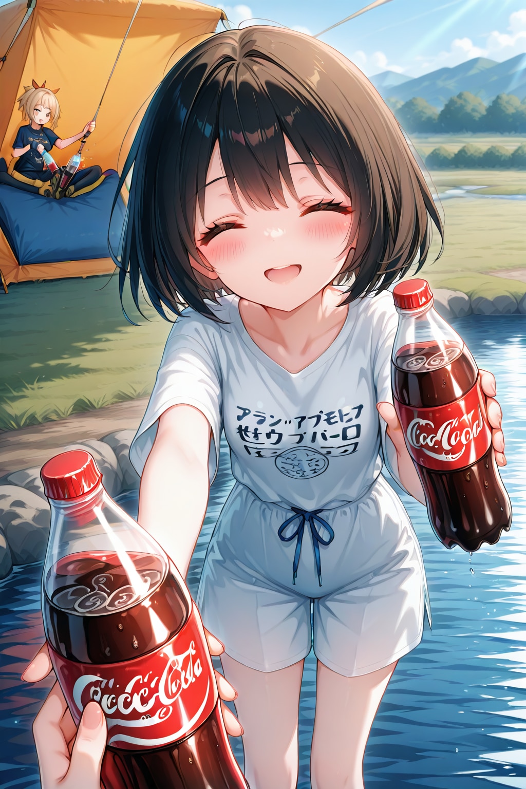 川でコーラを！