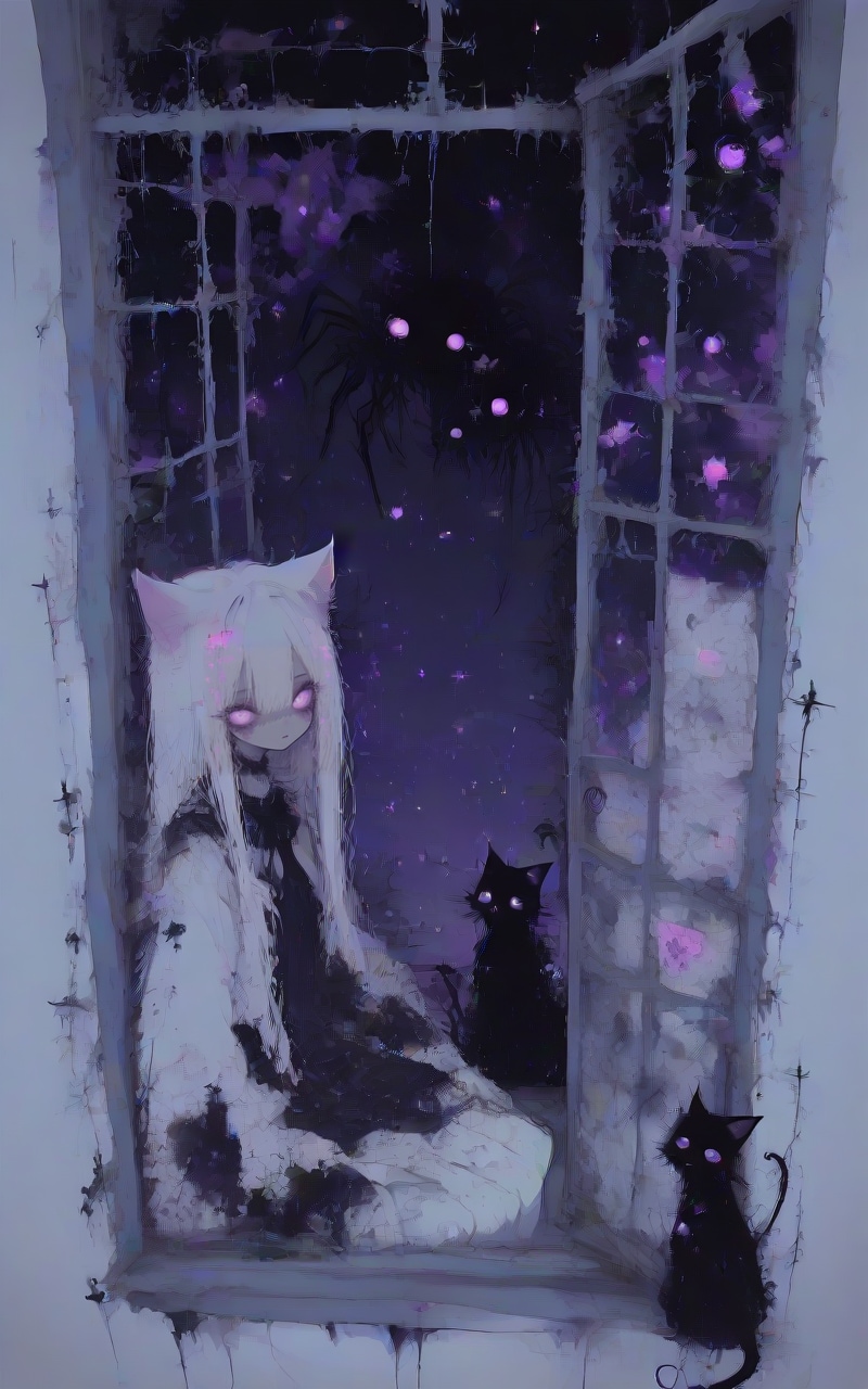 猫とクモと私 | の人気AIイラスト・グラビア