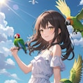 『君はどう生きるか』を観るなごみちゃん‪🦜‬ 2枚目
