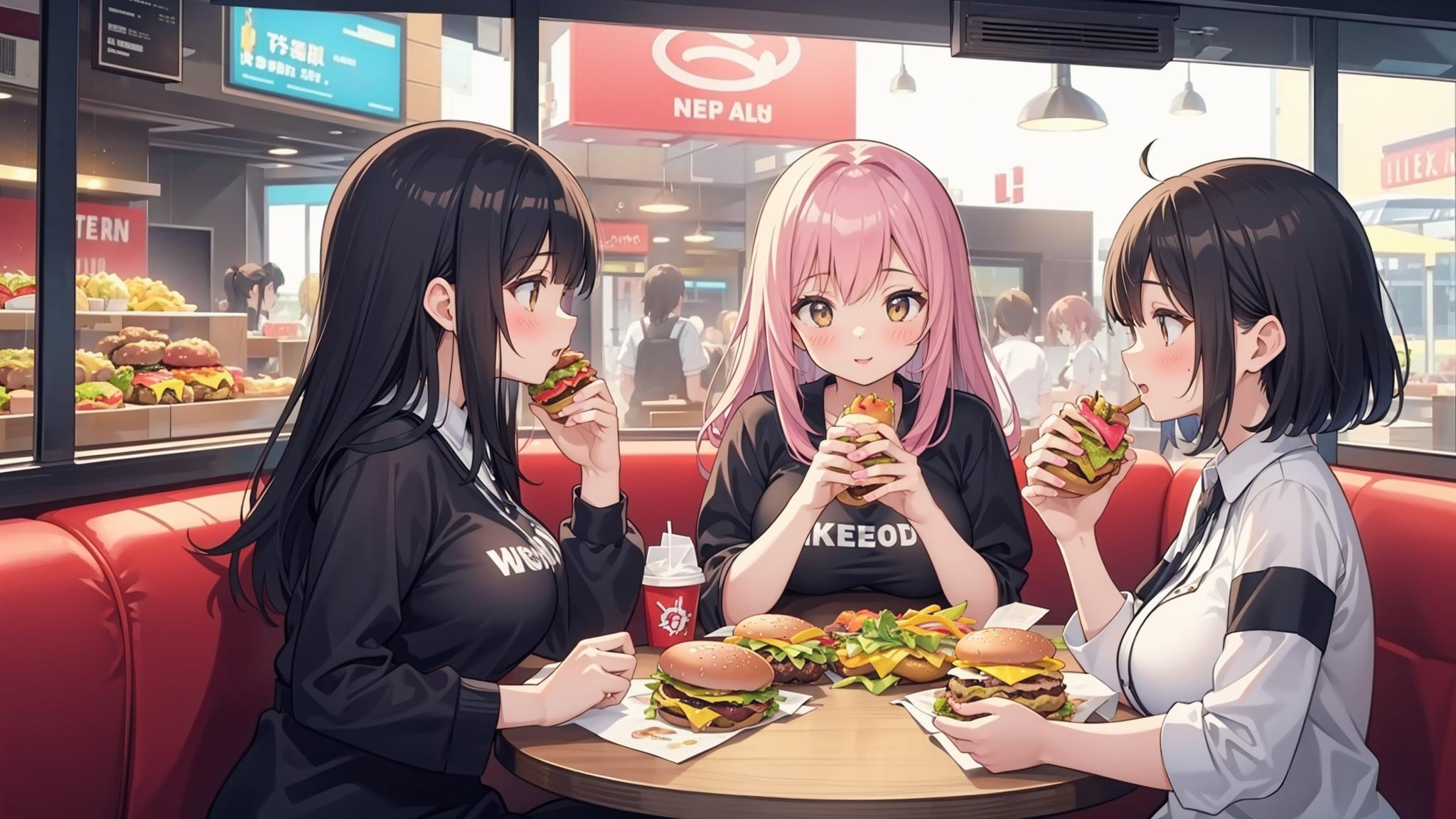 ハンバーガー店 | の人気AIイラスト・グラビア