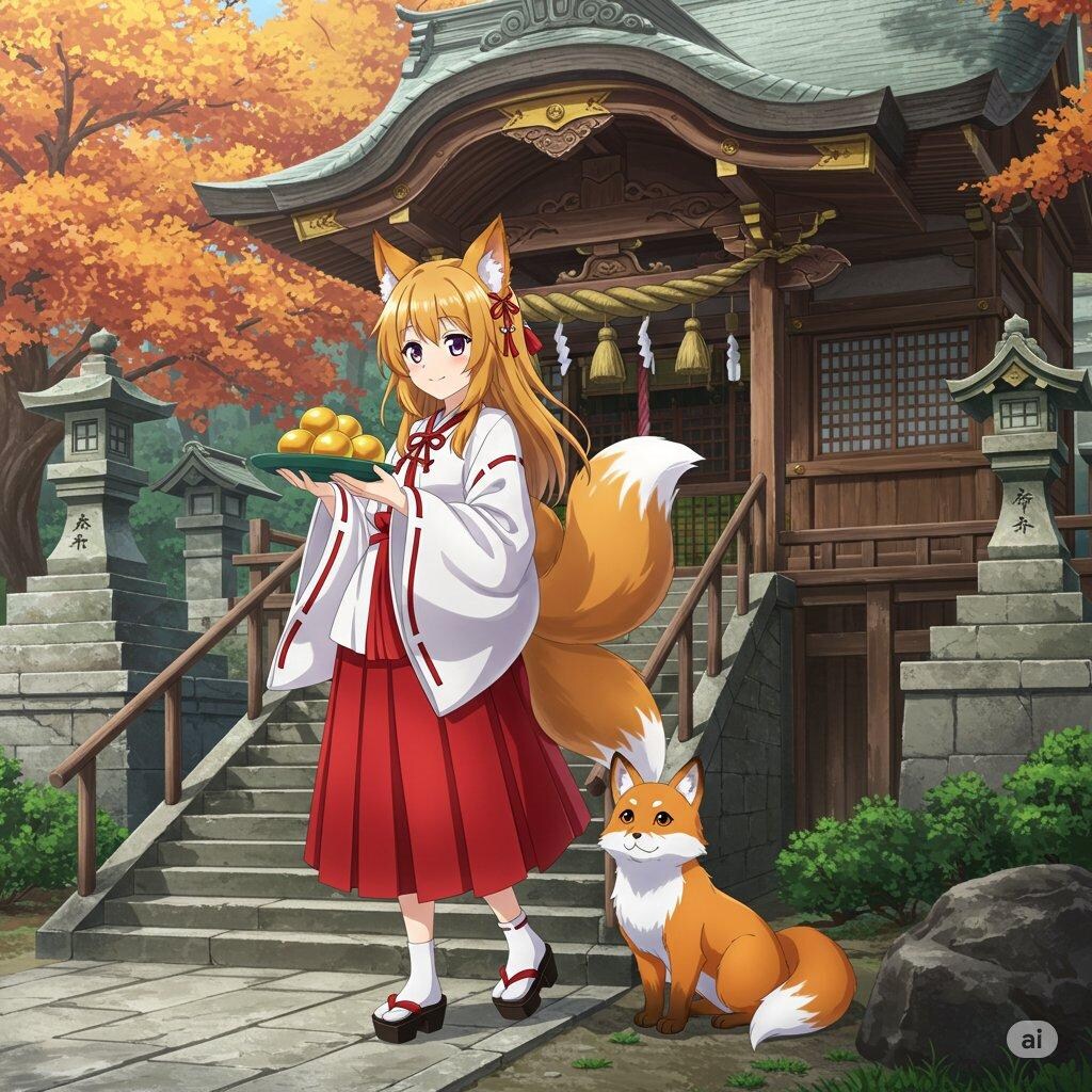 きつねの巫女さん