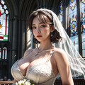 教会で佇む花嫁の輝き 5枚目