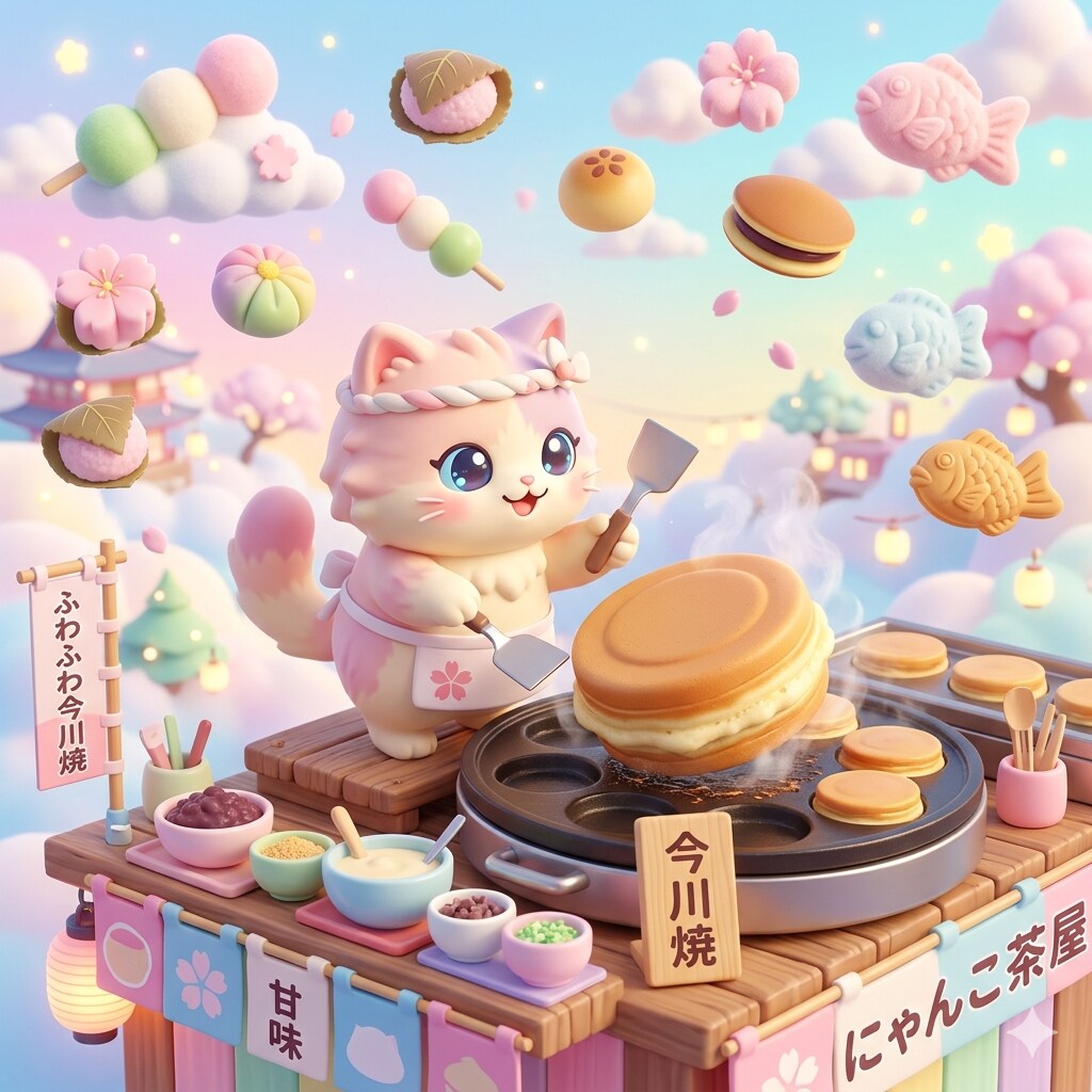 パステルカラーの和菓子日和🍡〜例の丸い和菓子と小さな料理人〜