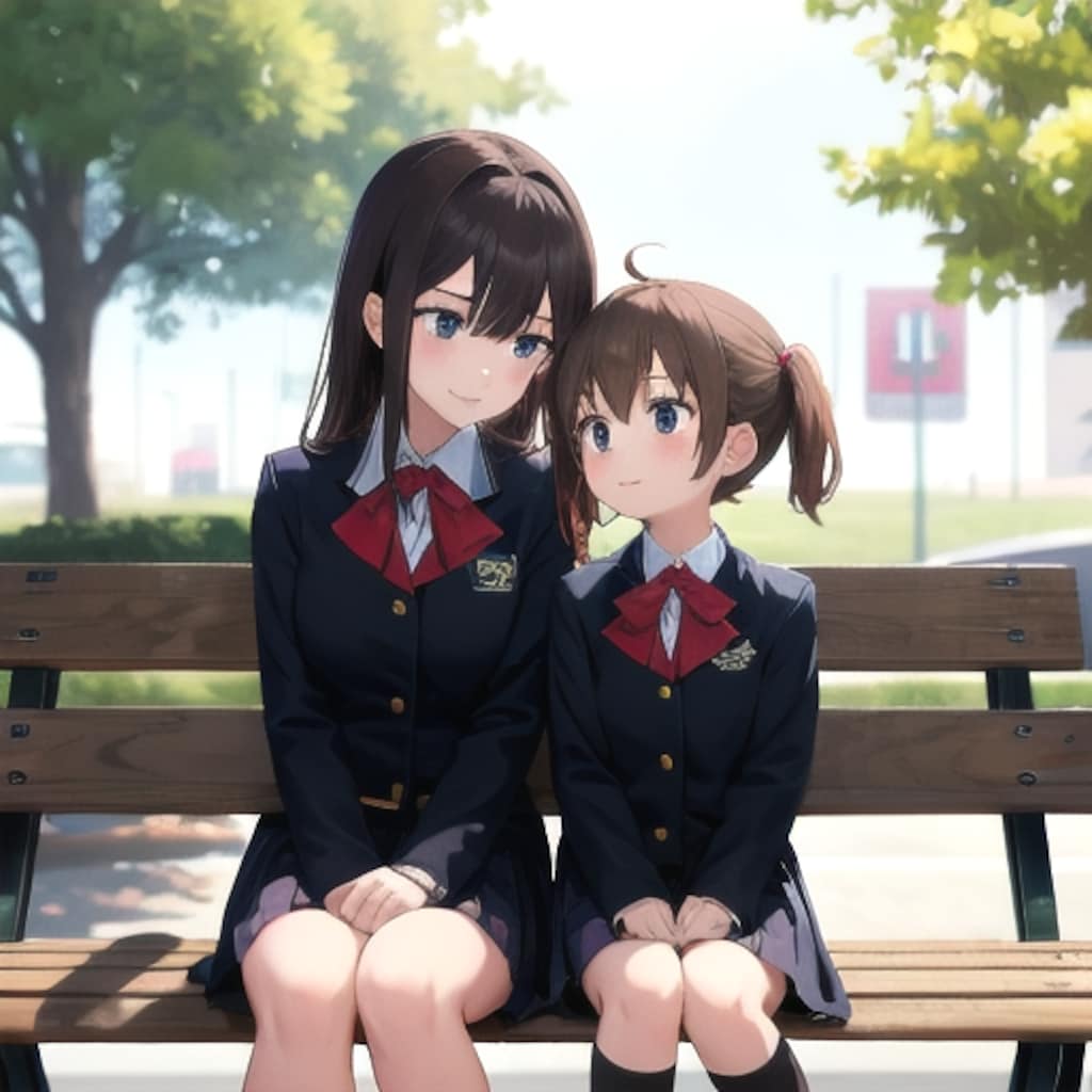 ベンチの仲良し