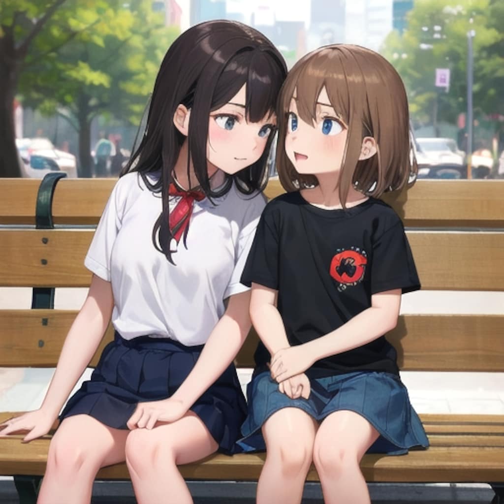 ベンチの仲良し