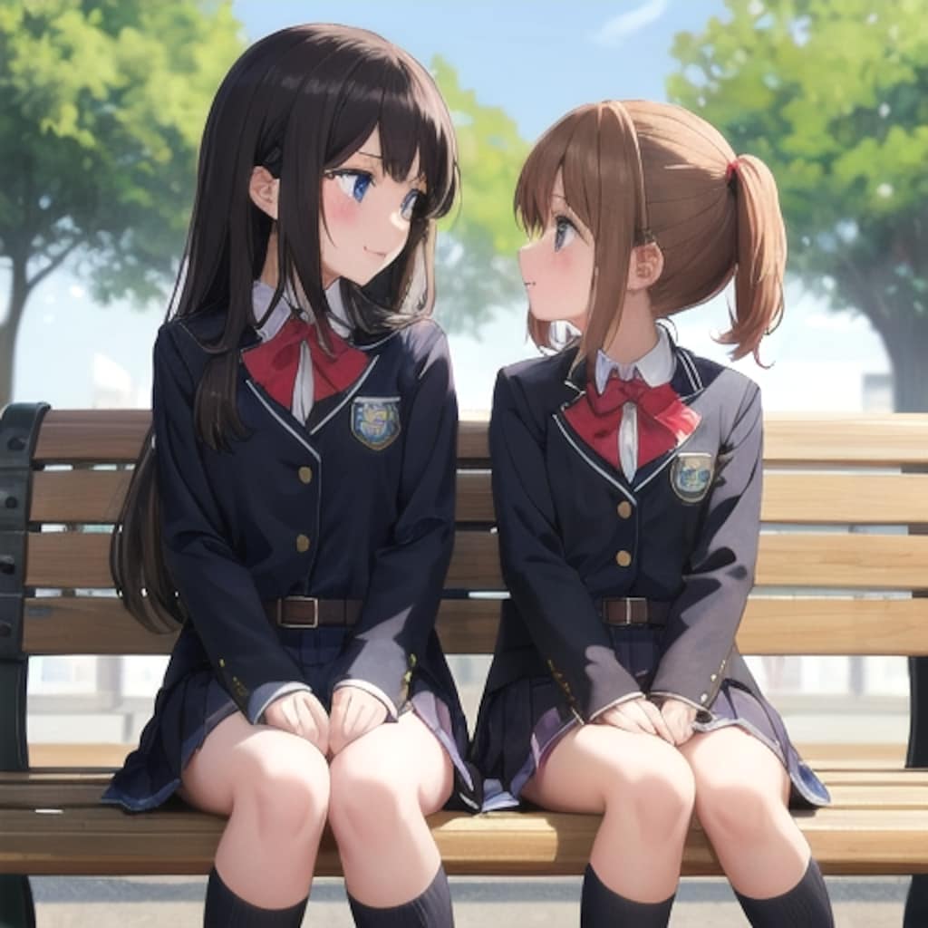 ベンチの仲良し