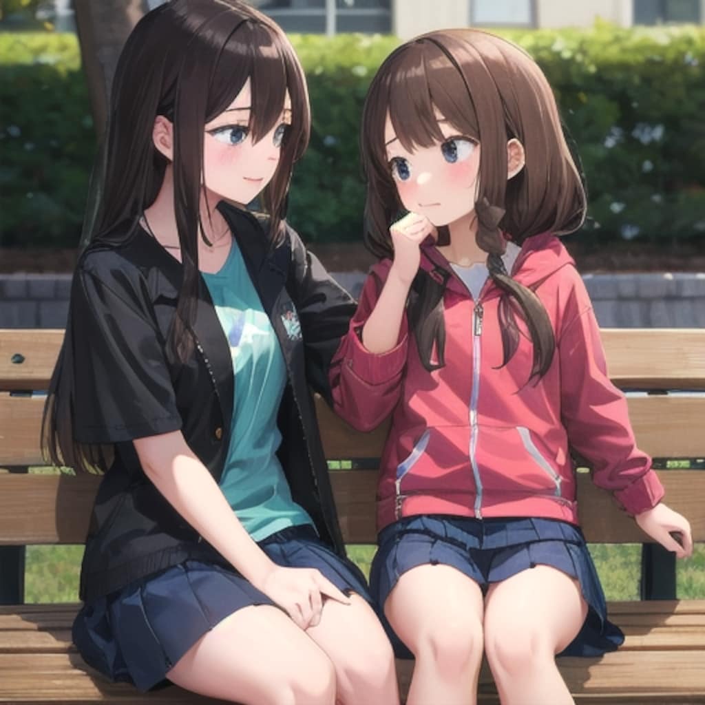 ベンチの仲良し