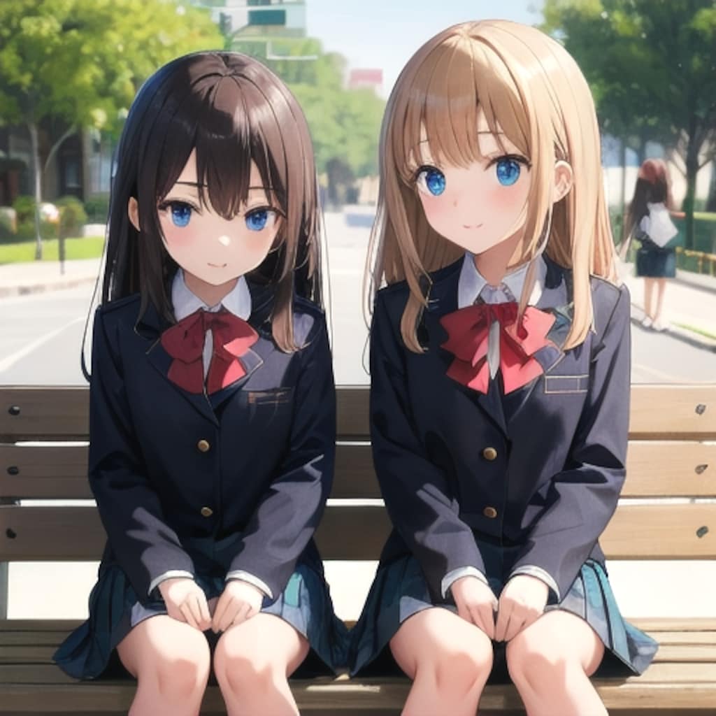 ベンチの仲良し