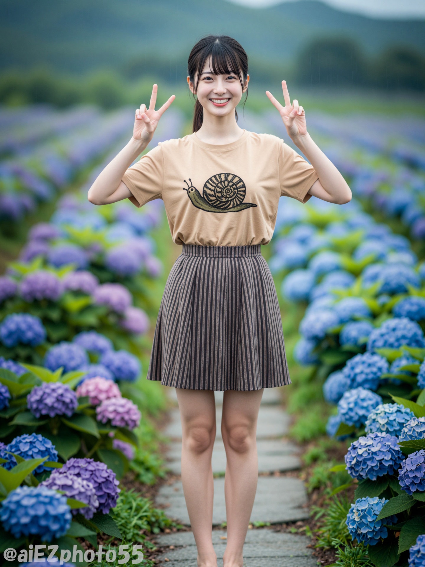 紫陽花畑での出会い