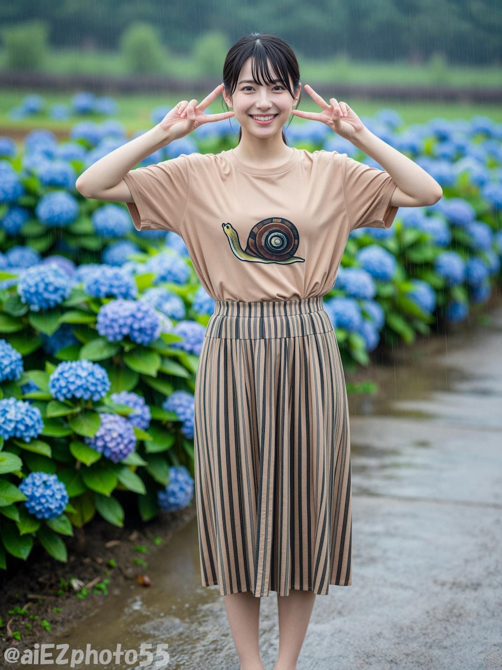 紫陽花畑での出会い