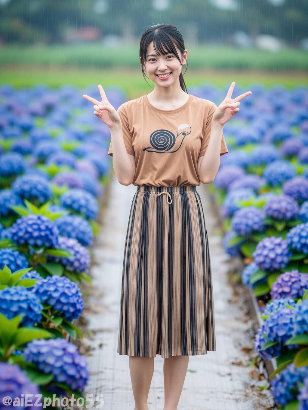 紫陽花畑での出会い