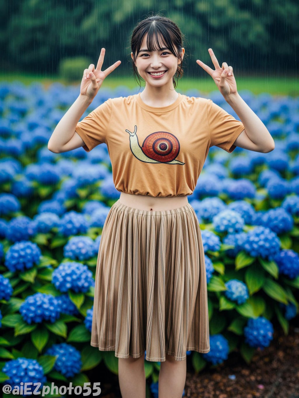 紫陽花畑での出会い