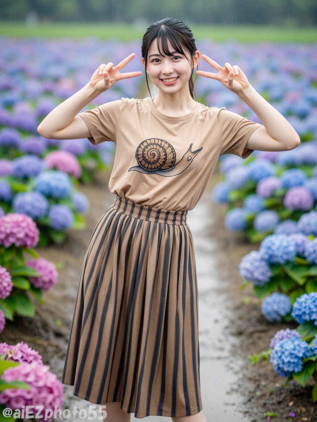 紫陽花畑での出会い