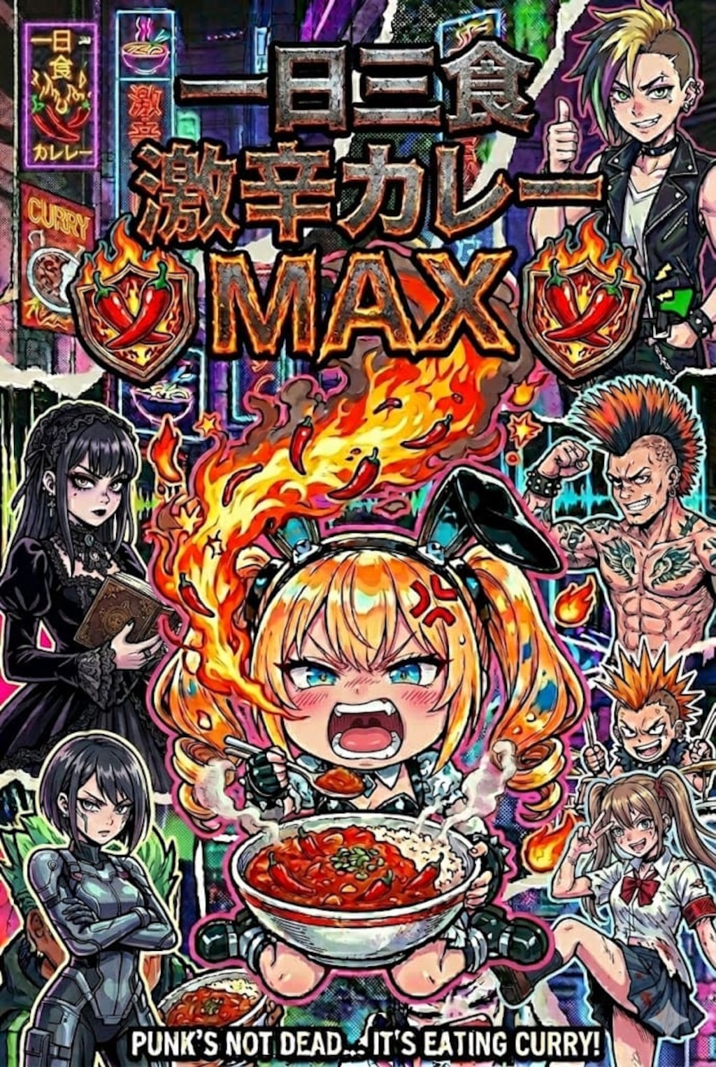 MVのサムネ風 激辛カレー編