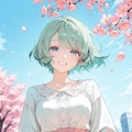 女の子と桜 2026　その１６ 3枚目