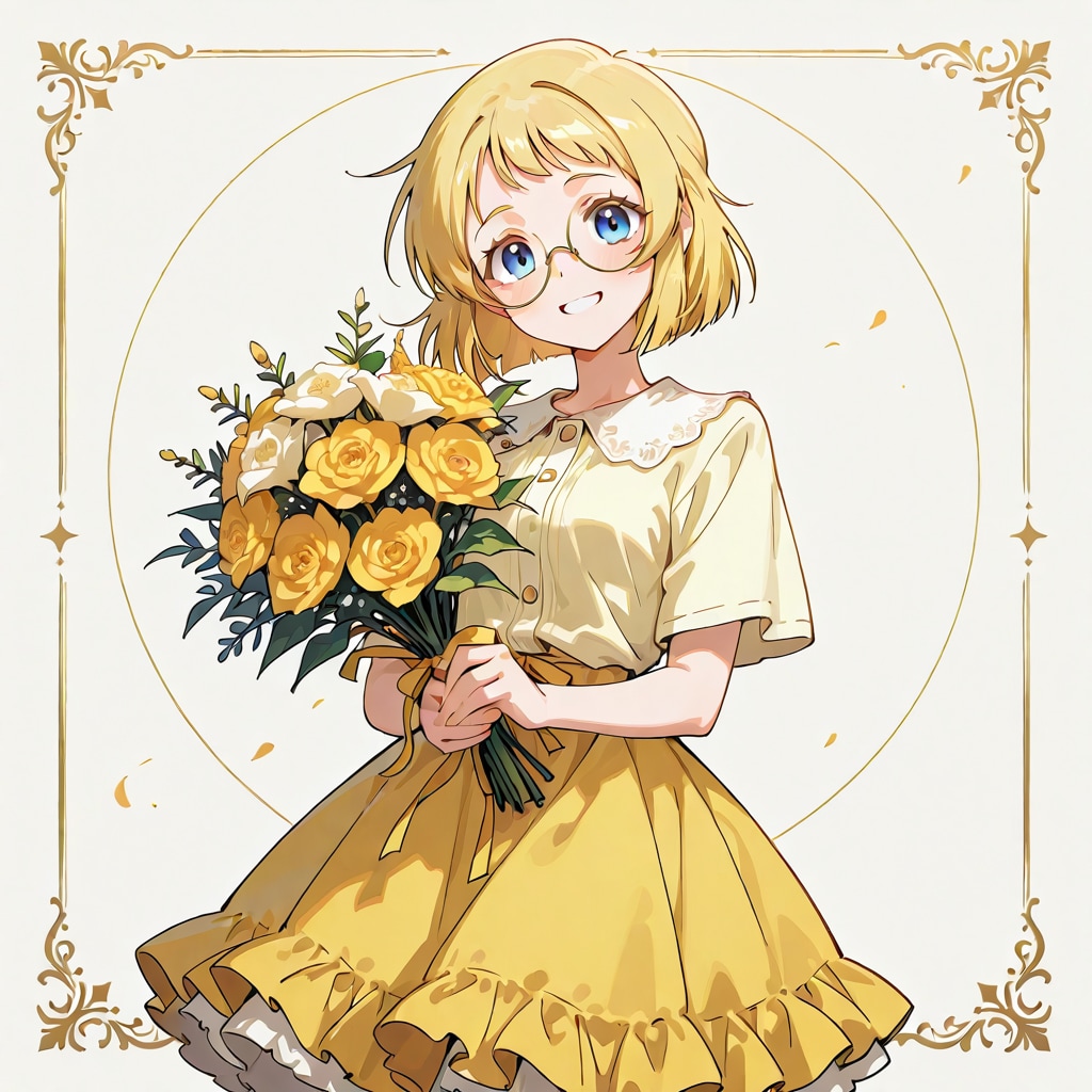 花束を持つミッシェルさん | の人気AIイラスト・グラビア