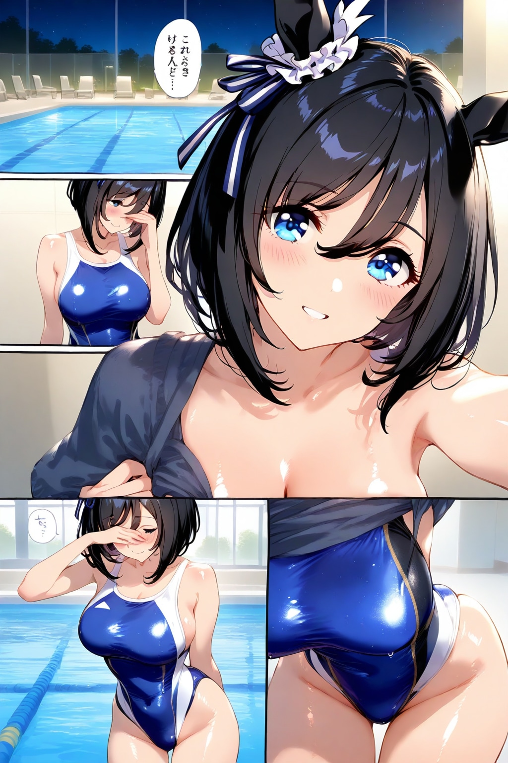 ウマ娘漫画♪「フラッシュさんが競泳水着に着がえたら！？・・・ドイツに直行💦」