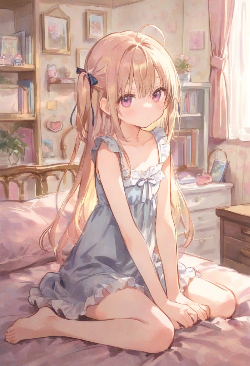 少女の部屋(水彩タッチ)(126)