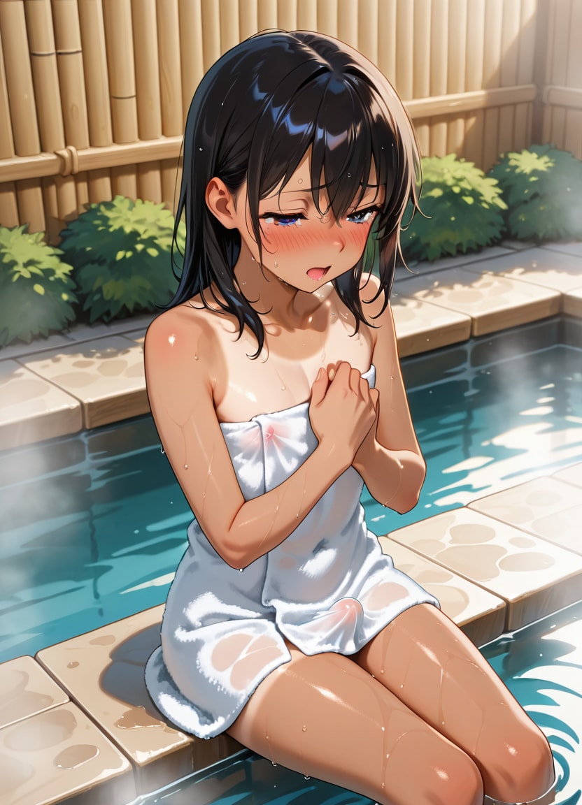 温泉で様子のおかしい男の子