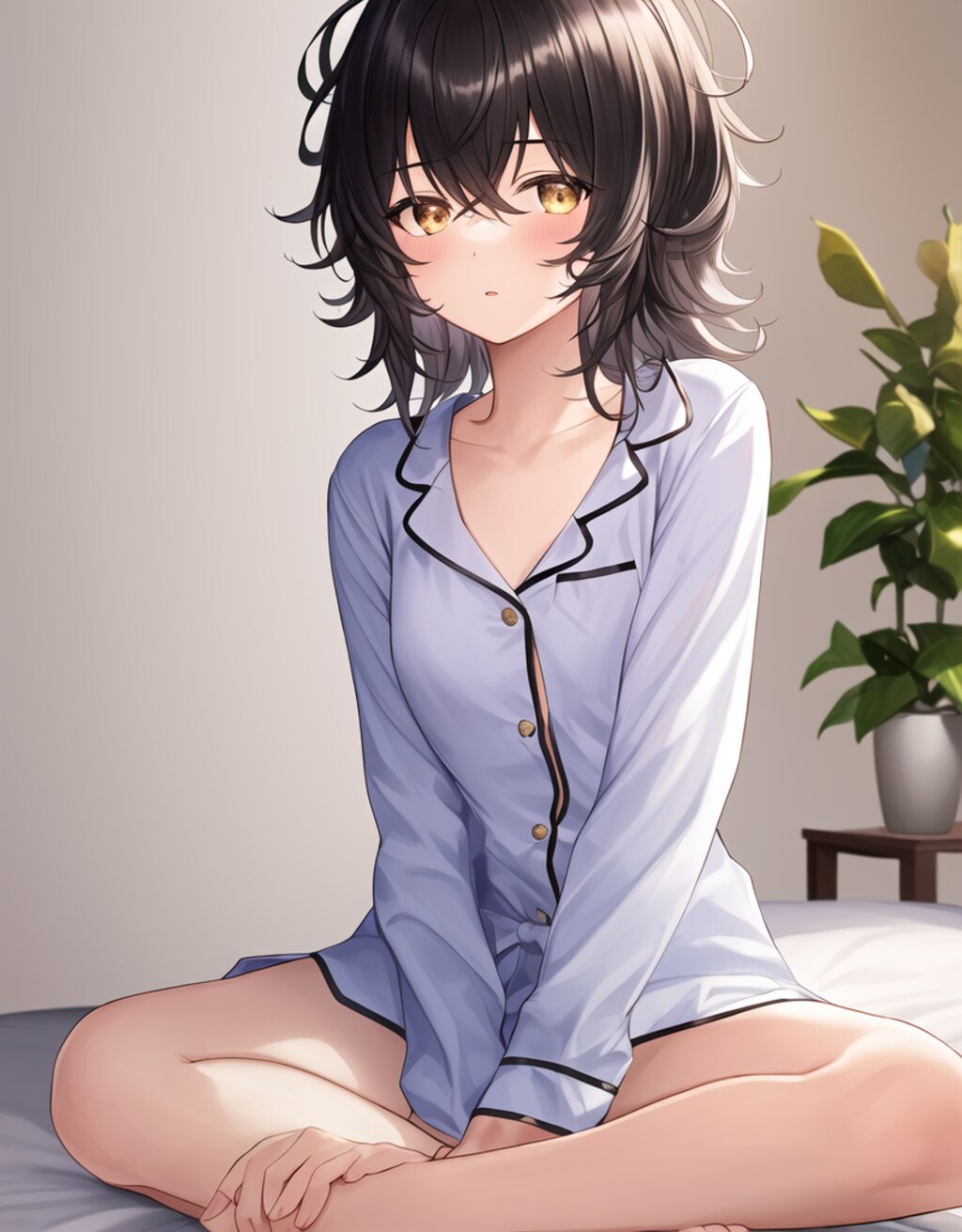寝起きの子