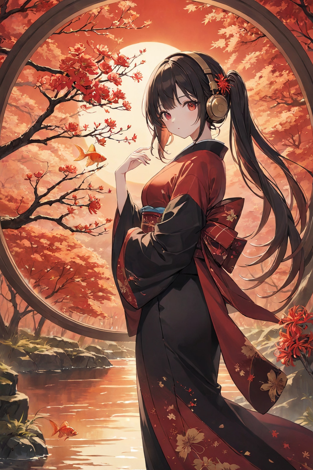 月と金魚とヘッドフォン 赤の巻