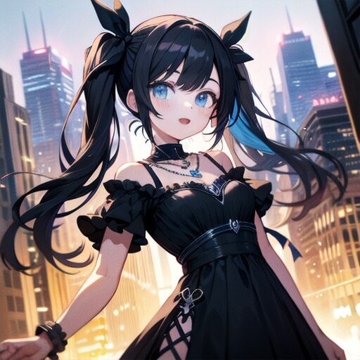 黒髪ツインテール