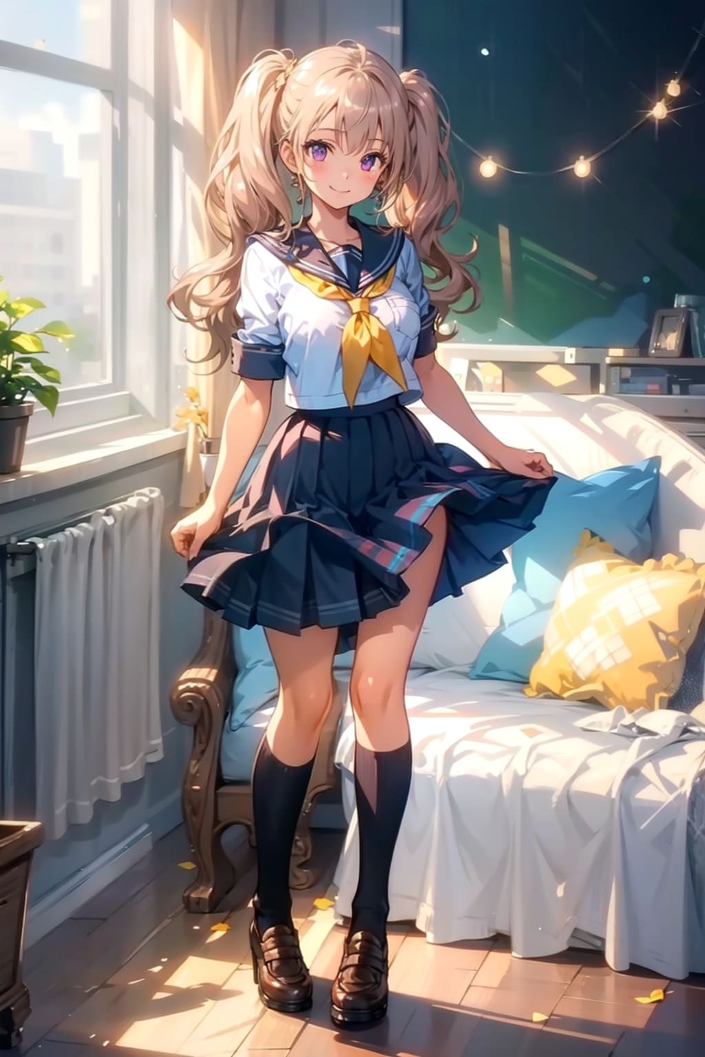 制服の夏服、似合ってる？どう？？