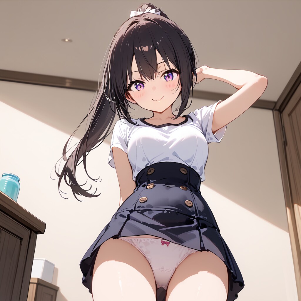 暑すぎて、ポニーテールに変えました♡