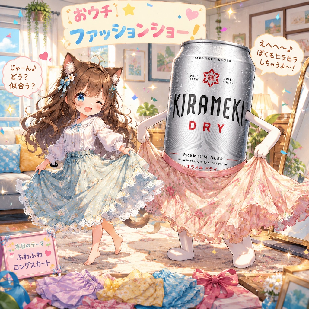 おウチファッションショーな小さな女の子