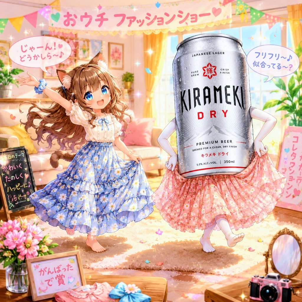 おウチファッションショーな小さな女の子