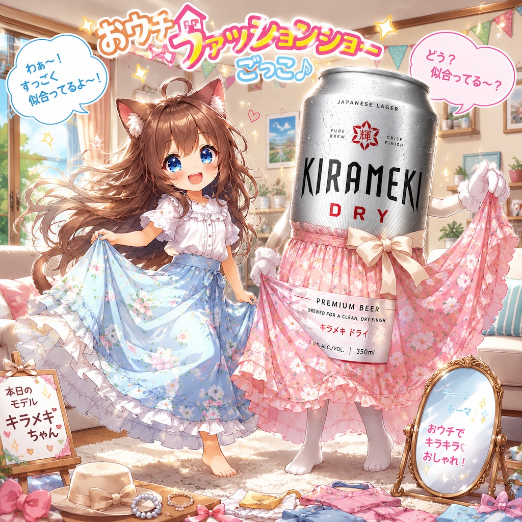 おウチファッションショーな小さな女の子