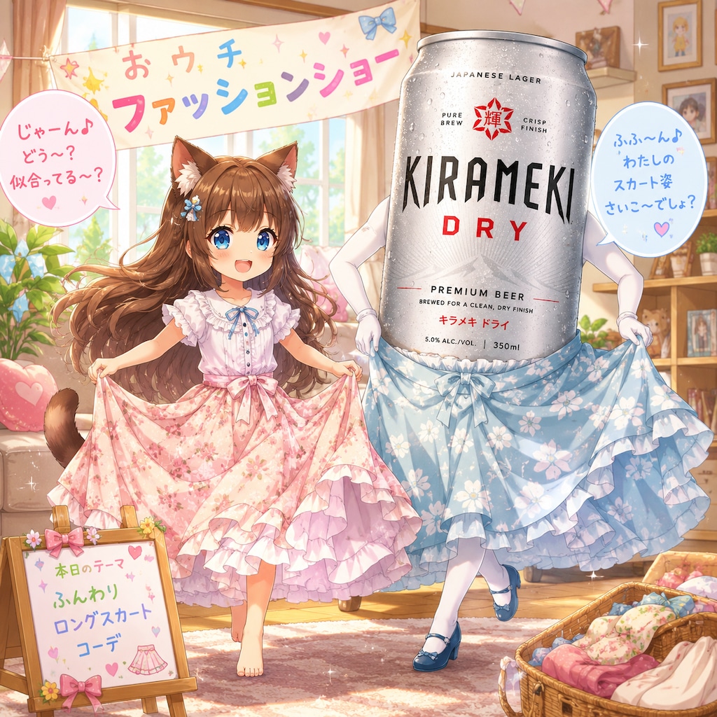 おウチファッションショーな小さな女の子
