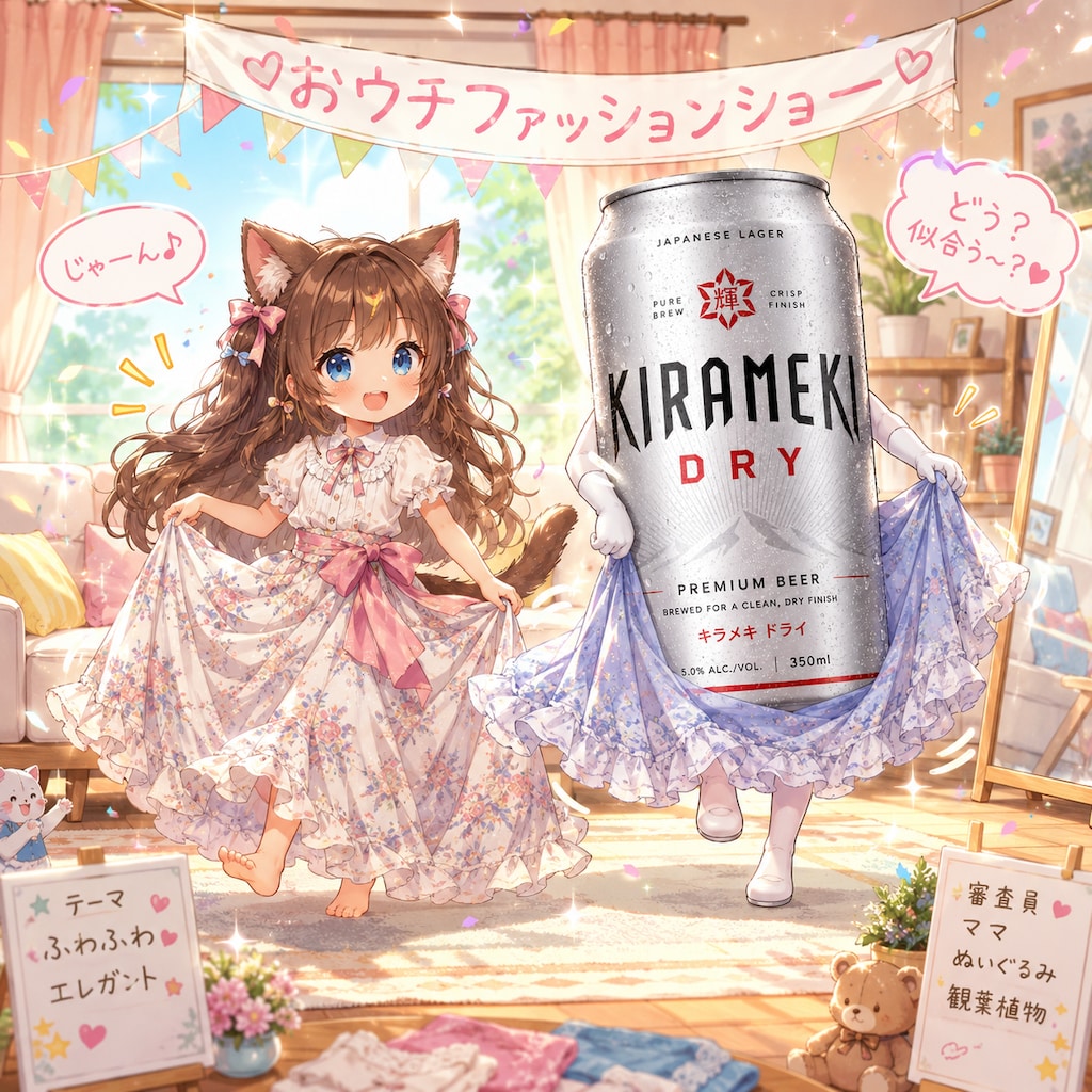 おウチファッションショーな小さな女の子
