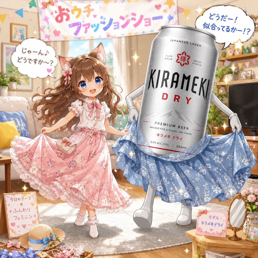 おウチファッションショーな小さな女の子