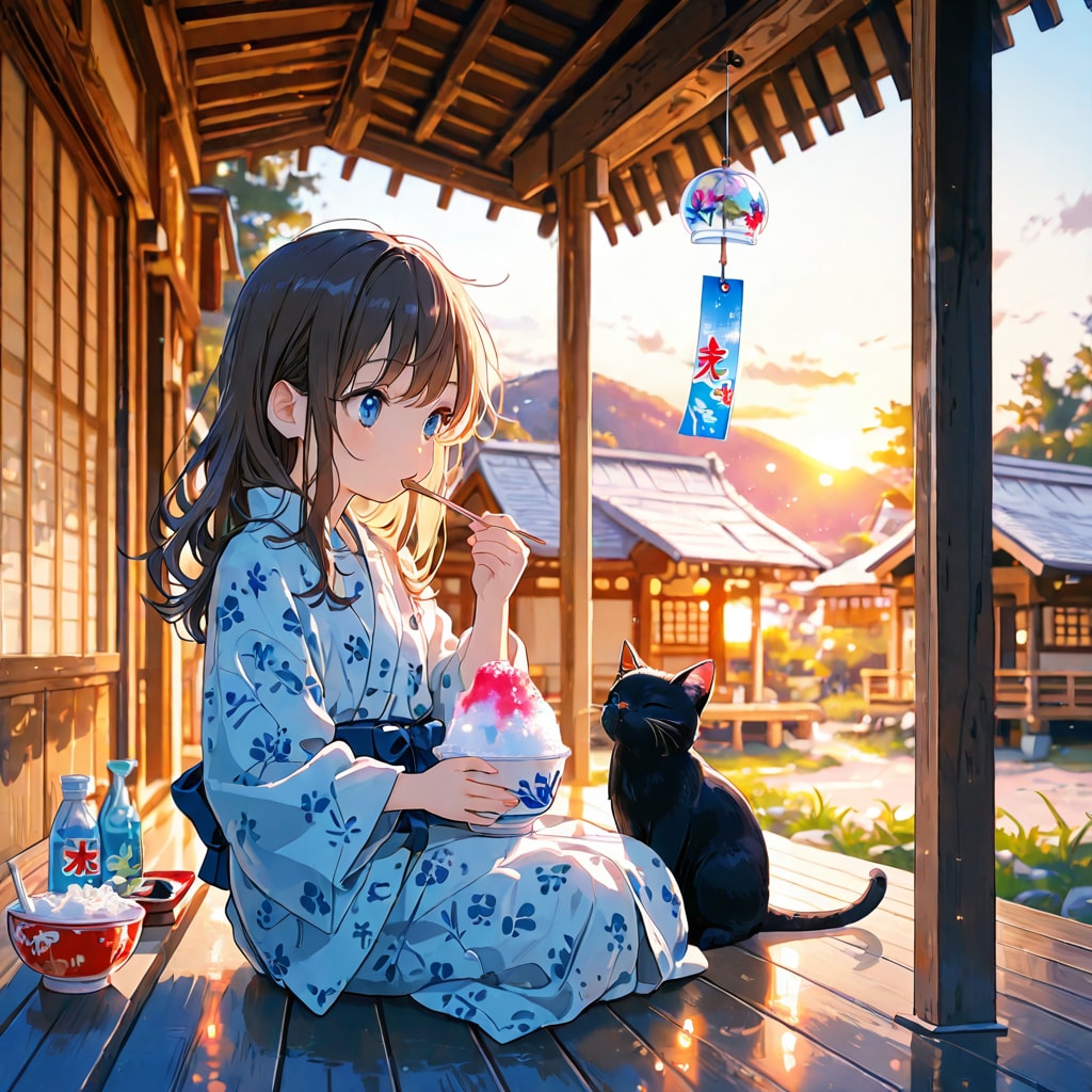 夕風とかき氷。