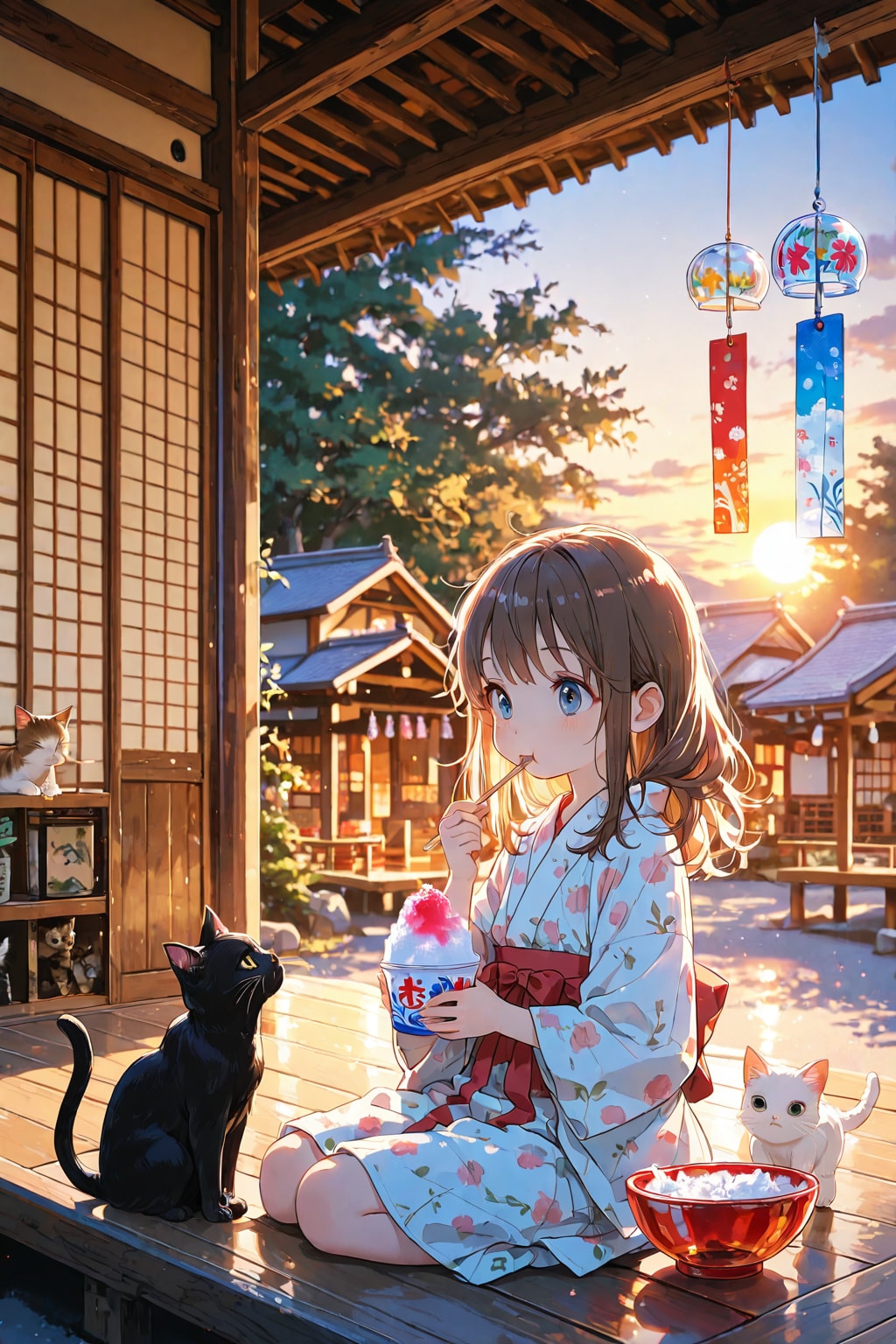 夕風とかき氷。