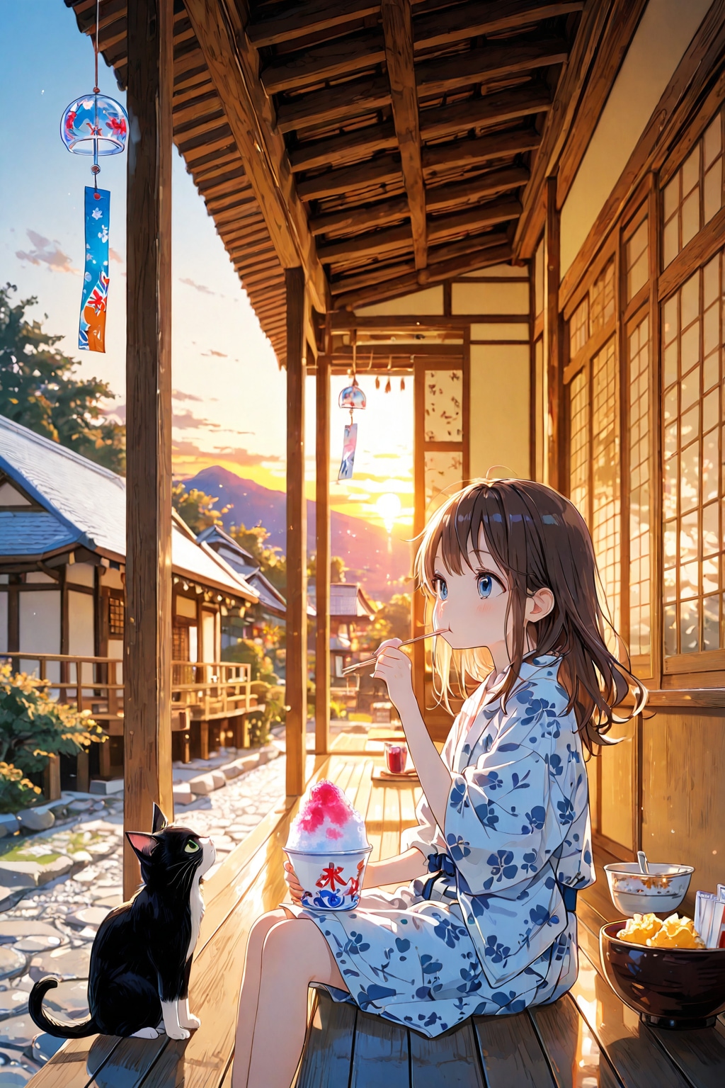 夕風とかき氷。
