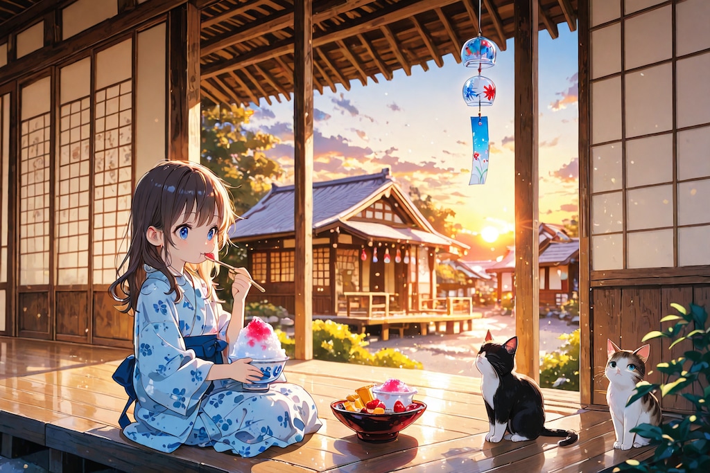 夕風とかき氷。