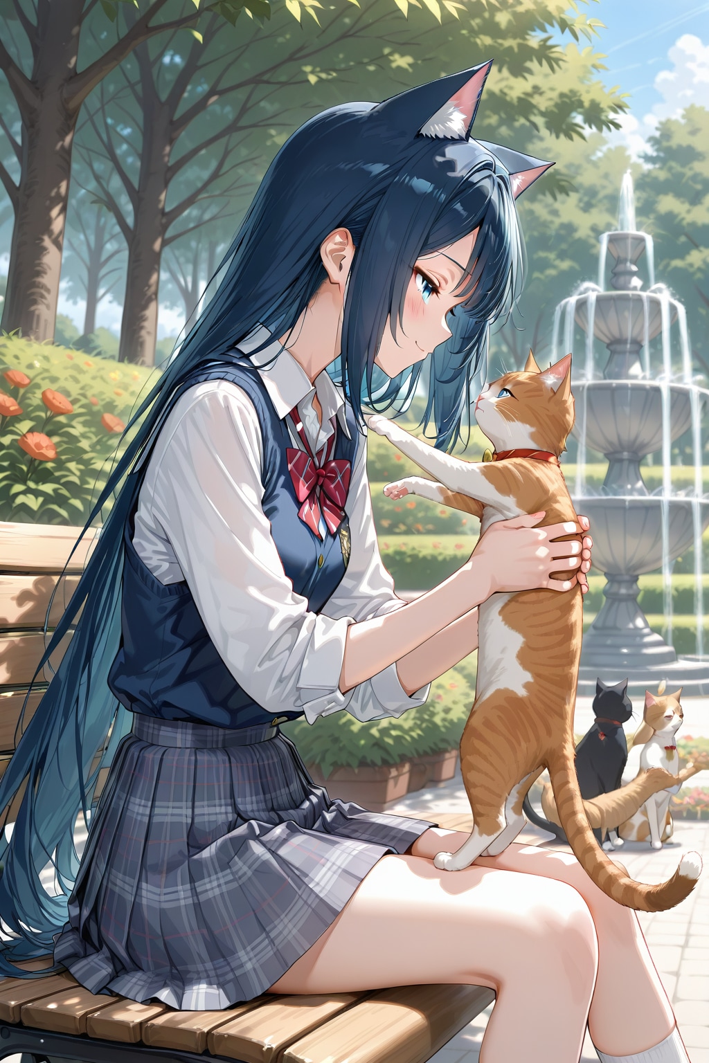 学校帰りに猫と遊ぶ②