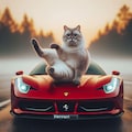 フェラーリに乗る猫 7枚目