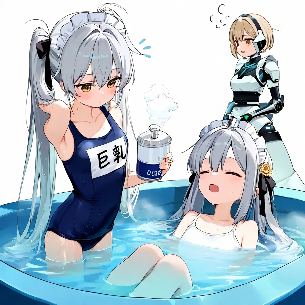 アンドロイドの水遊び