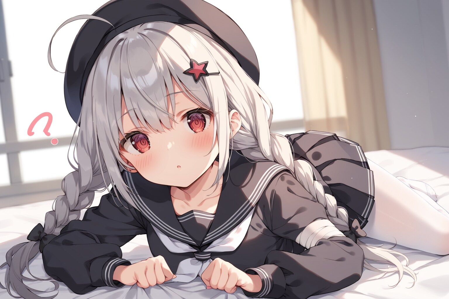 白髮に赤い目の子
