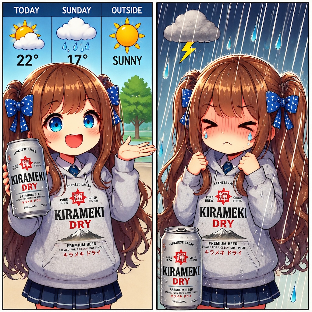 お天気おねえさんな小さな女の子