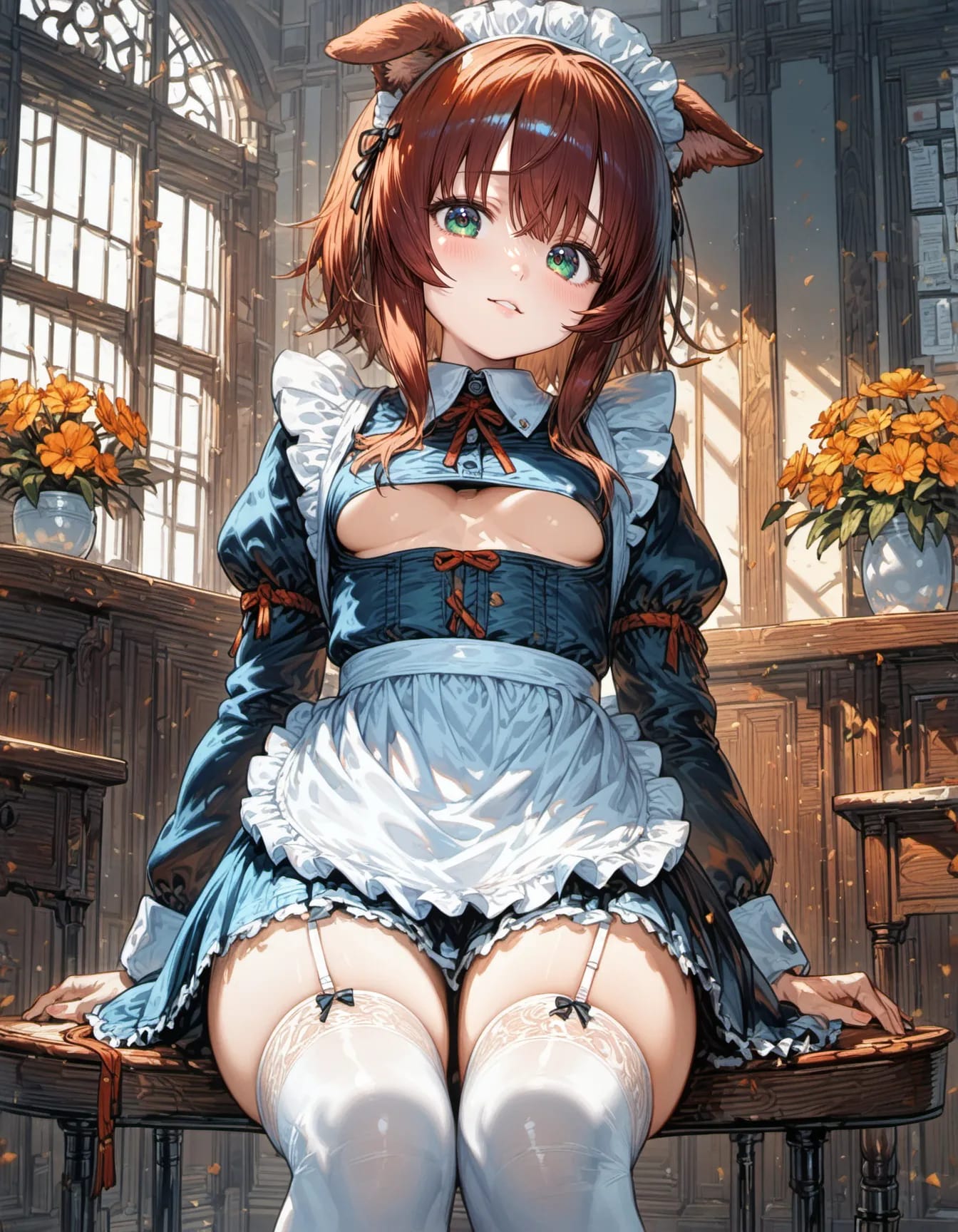 The Maid in Blue Satin