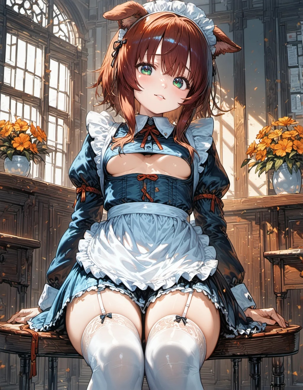 The Maid in Blue Satin