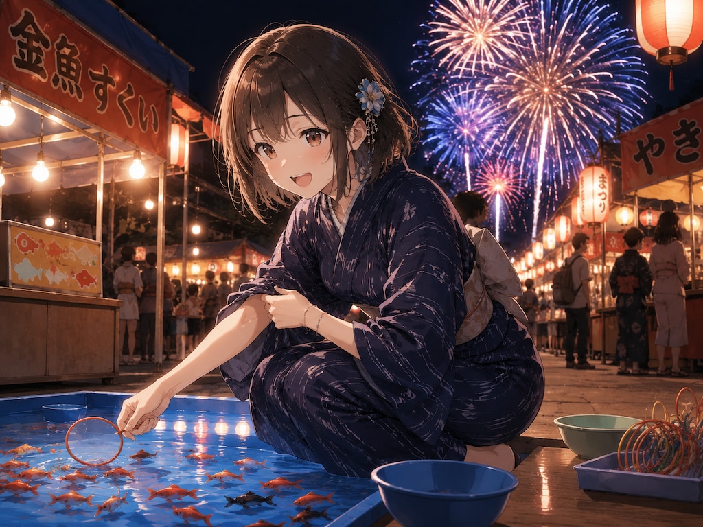 椿の日常（４）金魚すくいの腕前✨